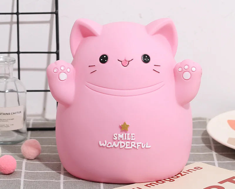 Tirelire chat rose - Le gardien câlin