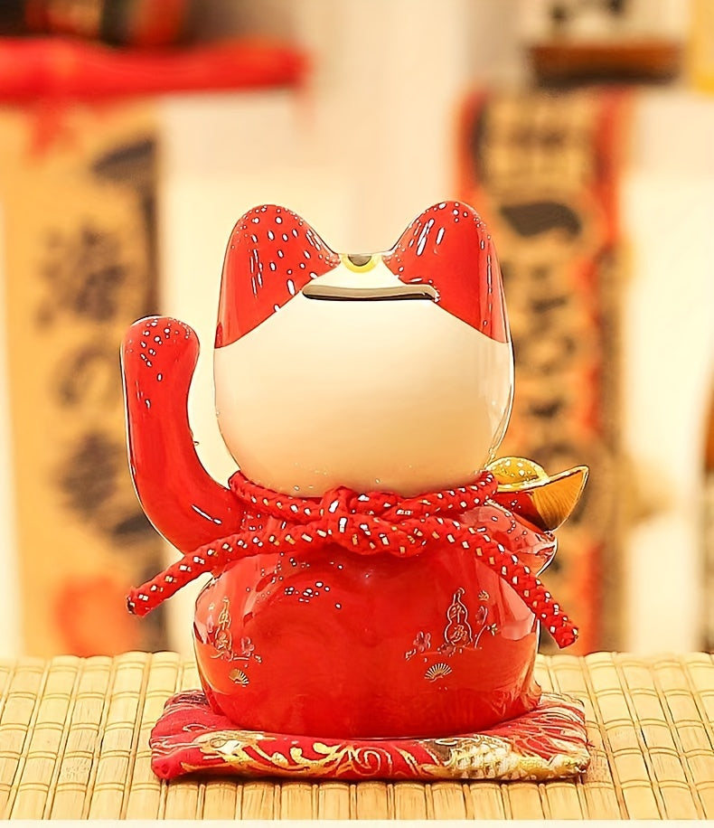 Tirelire Chat Chinois Porte-Bonheur Rouge – "LuckyCharmCat Red"