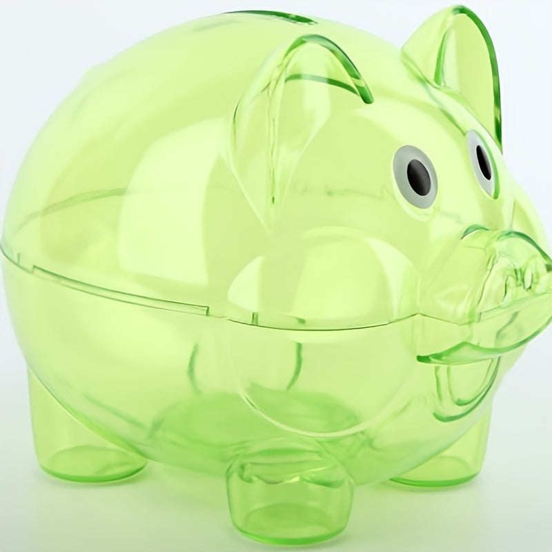 Tirelire cochon vert transparent - "ClearGrennPiggy"