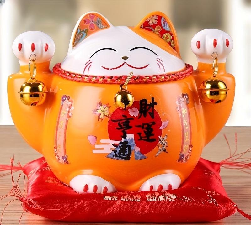 Tirelire Chat Chinois Orange – "LuckyCat Orange"