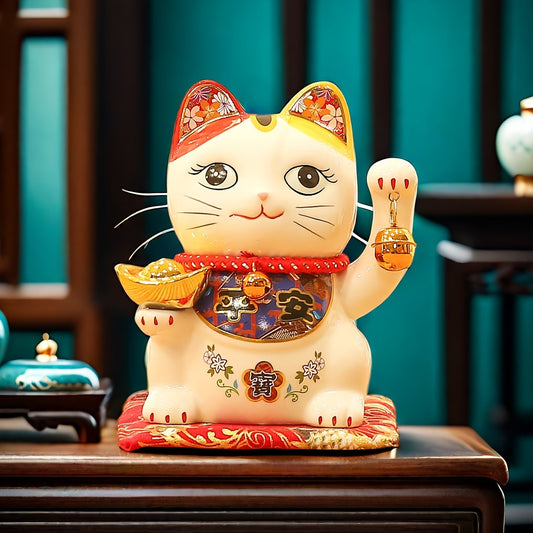 Tirelire Chat Chinois Porte-Bonheur Blanc – "LuckyCharmCat White"