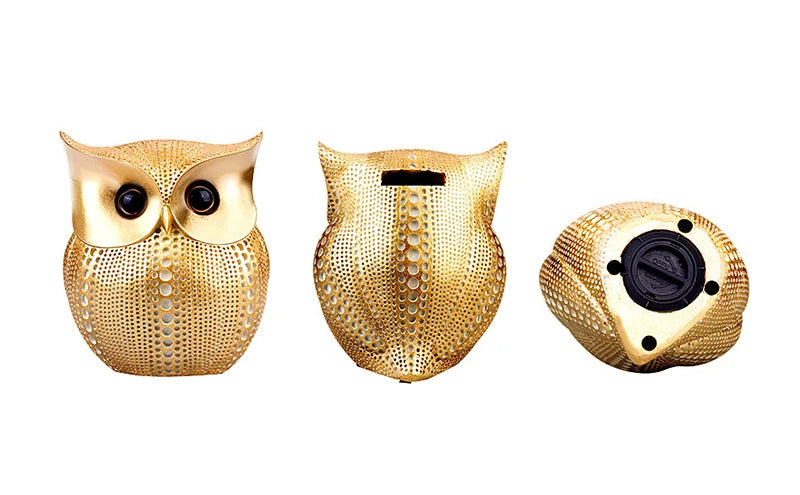 Tirelire Hibou Doré "Golden Owl Bank"