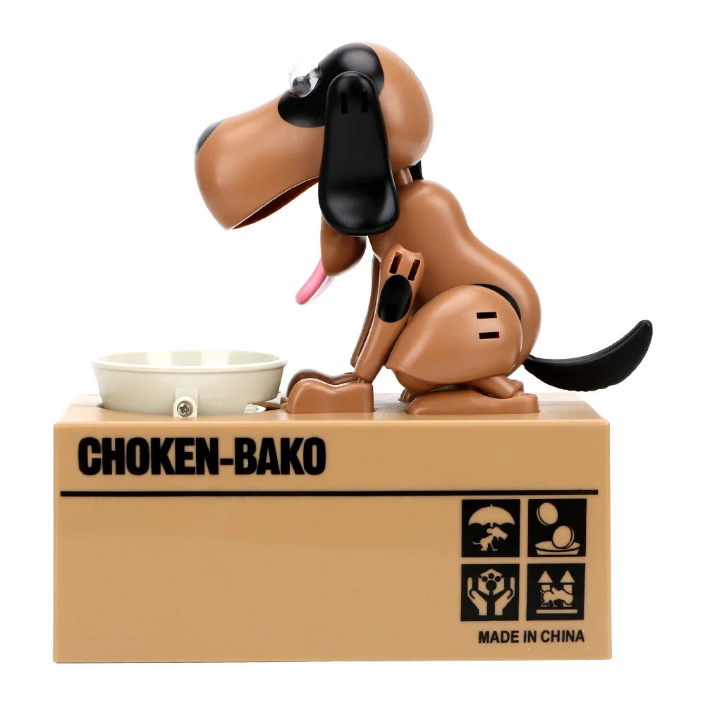 Tirelire chien gamelle marron clair "BowlDog"