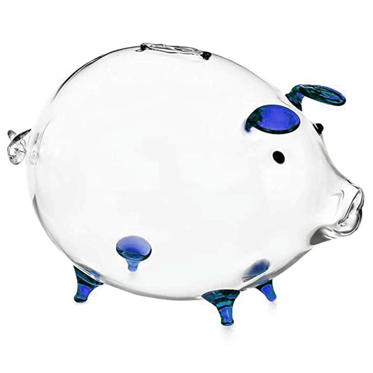 Tirelire Cochon Transparent Bleu – Cochon Cristal Bleu