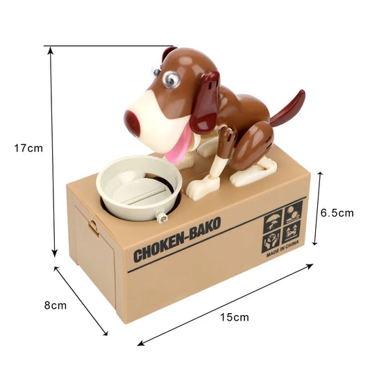 Tirelire chien gamelle marron "BowlDog"