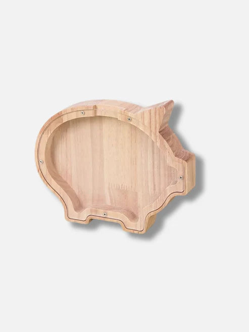 Tirelire Cochon en Bois "Wooden Piggy"